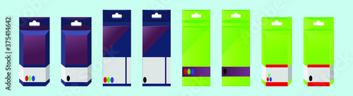 set of ink cartridge box cartoon icon design template with various models. vector illustration