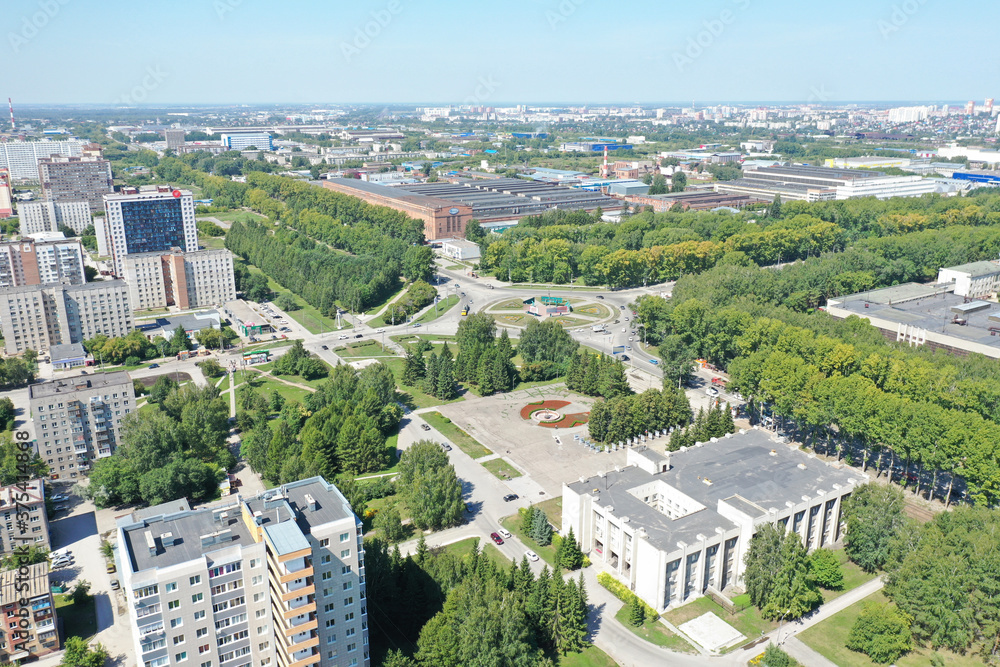 Panorama of the Kirovsky district, the city of Novosibirsk