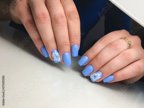 sample of nail design on female hands