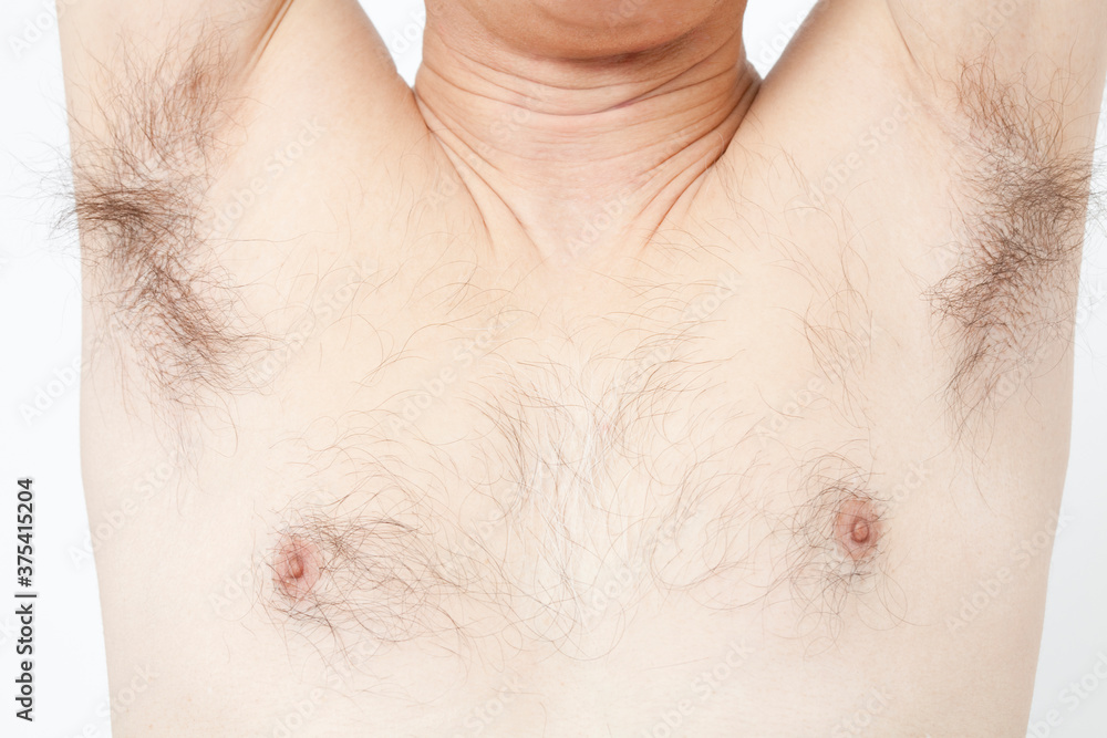 Naklejka premium 中年男性の腋毛