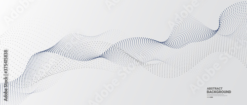 White abstract background with flowing particles. Digital future technology concept. vector illustration.	
