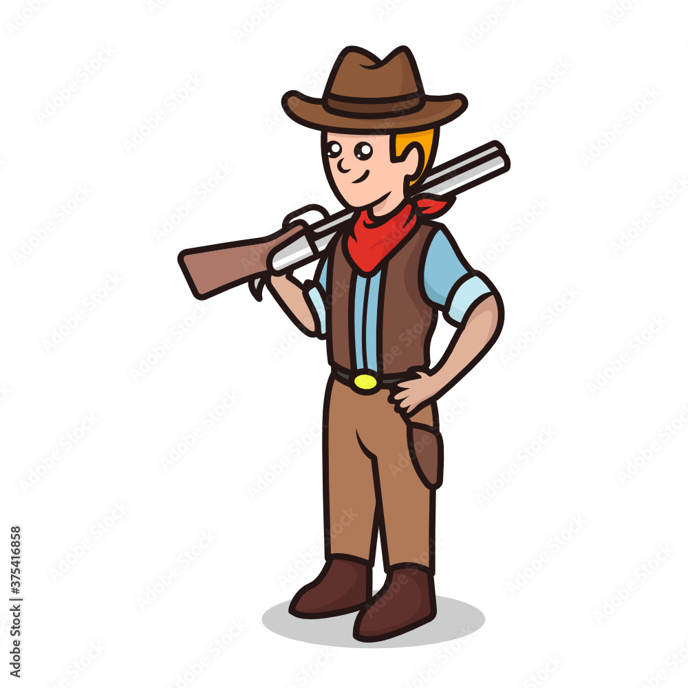 Cowboy wild western mascot logo design illustration Cowboy wild western mascot logo design illustration