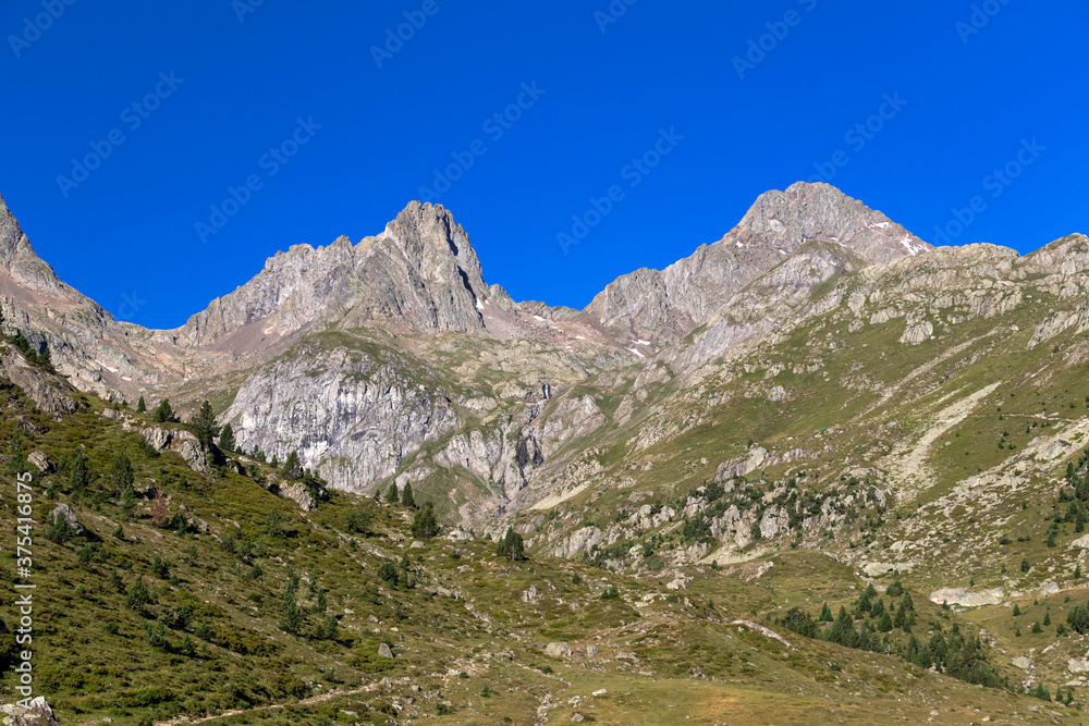 Mountain landscape near the town of Cauterets, national park Pyrenees, France