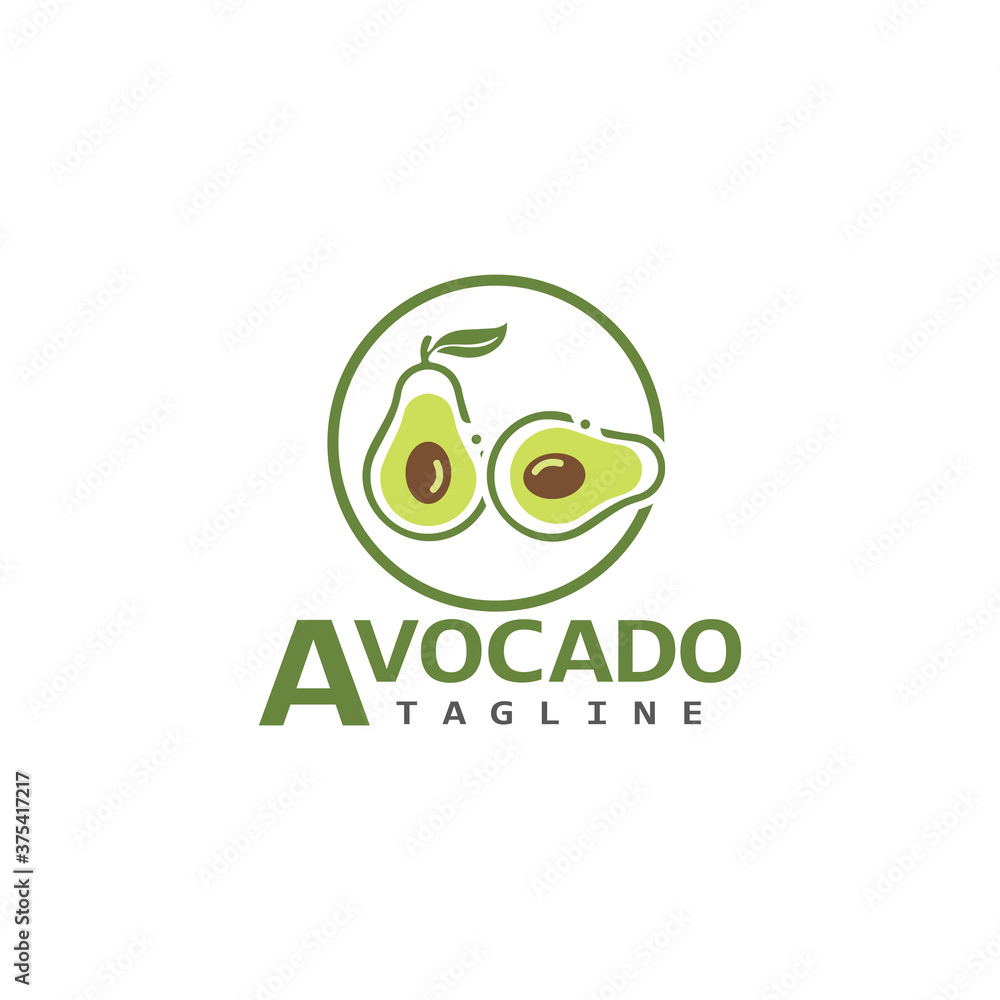 Obraz premium Avocado vector icon illustration design
