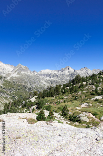 Mountain landscape near the town of Cauterets, national park Pyrenees, France