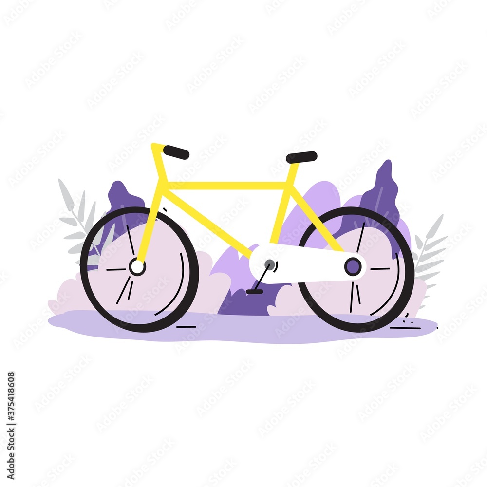 Fototapeta premium Bicycle image. Vector illustration. Flat bike with background