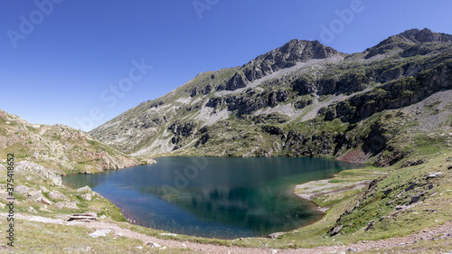 Lac du Col d'Arratille in the French Pyrenees, mountain lake near Cauterets, France, Europe