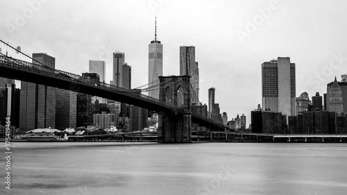 New York's landscape. Brooklyn bridge and East river.