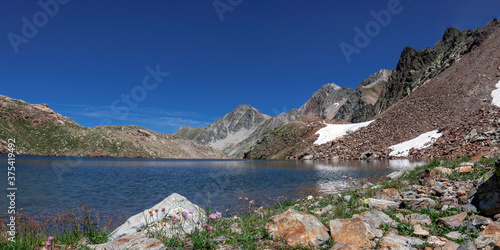 Lac du Col d'Arratille in the French Pyrenees, mountain lake near Cauterets, France, Europe photo