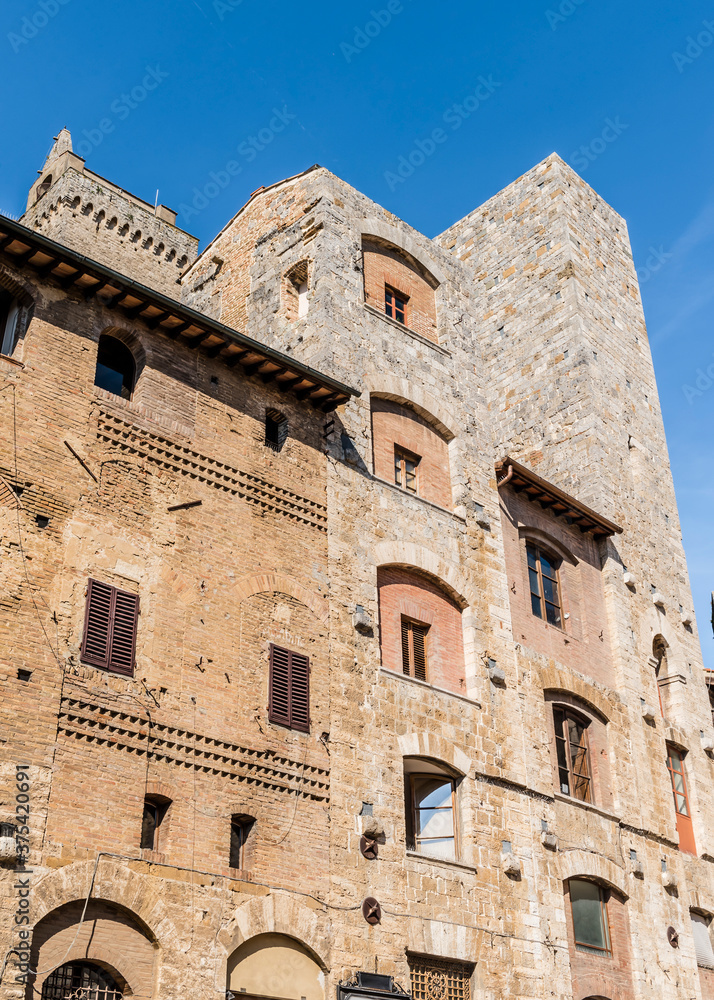 Medieval houses in San Gimignano, Italy