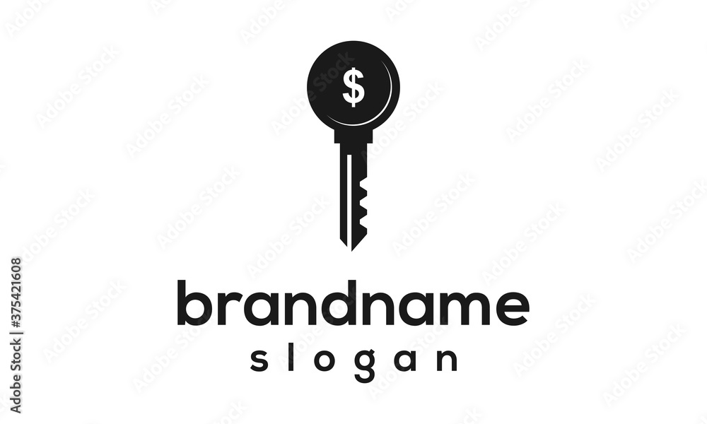 Modern key logo design vector Modern key logo design vector