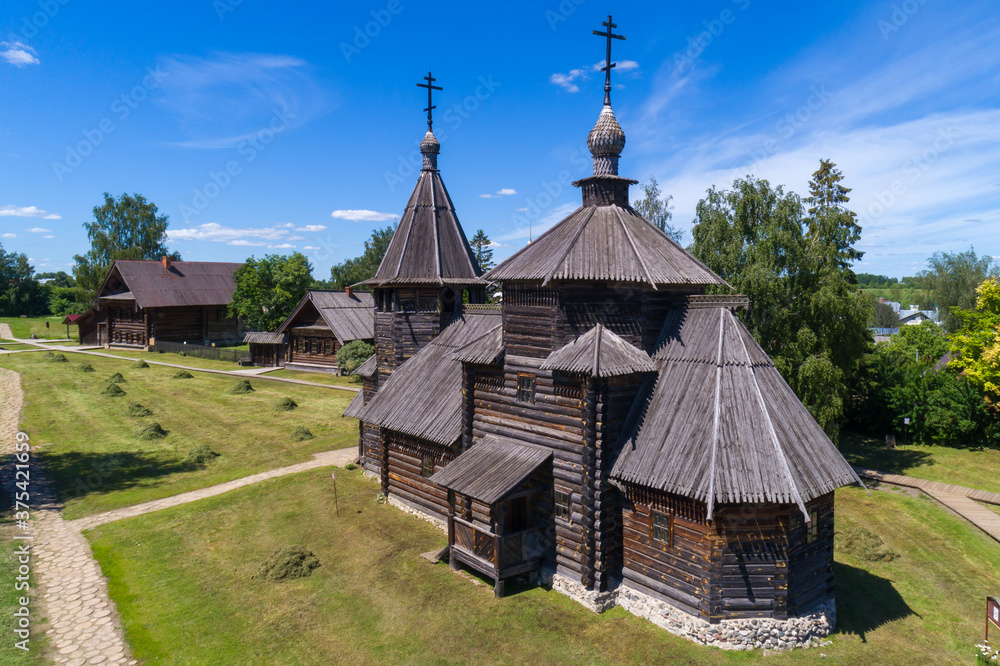 Russian wooden architecture in Suzdal, Russia.