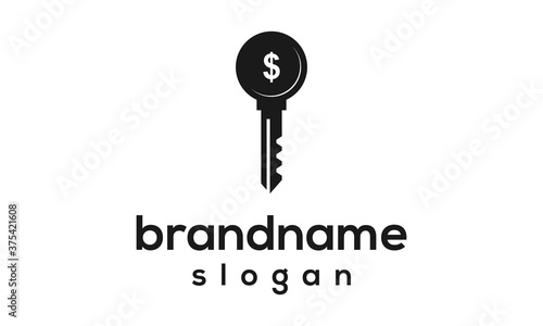 Modern key logo design vector