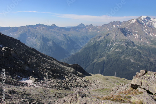 Views of the Lys glacier from the Monte Moro Pass.
