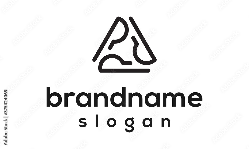 Letter R triangle logo design vector Letter R triangle logo design vector