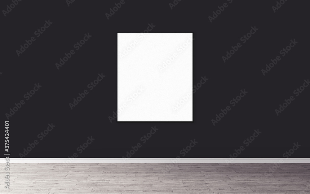 White blank poster with slim frame on wall. Empty mock-up for you design preview. Good use for presentation. White blank poster with slim frame on wall. Empty mock-up for you design preview. Good use for presentation.