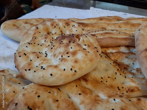 fresh and hot bread from the oven