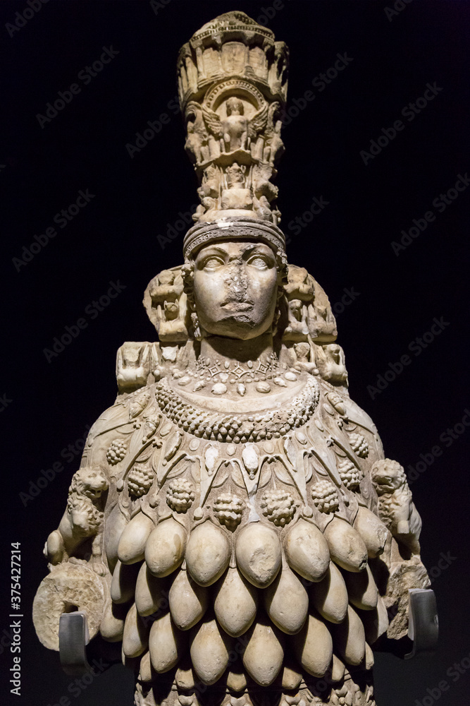Statue of Artemis of Ephesus in the Ephesus archaeological museum, Selcuk, Turkey.