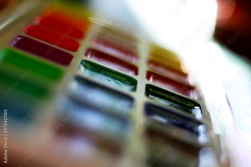 fresh new water colours in white box fresh new water colours in white box
