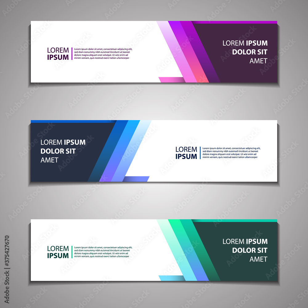 Web Banner Header Footer Background Template Mockup. Modern Abstract Design Graphic Vector.