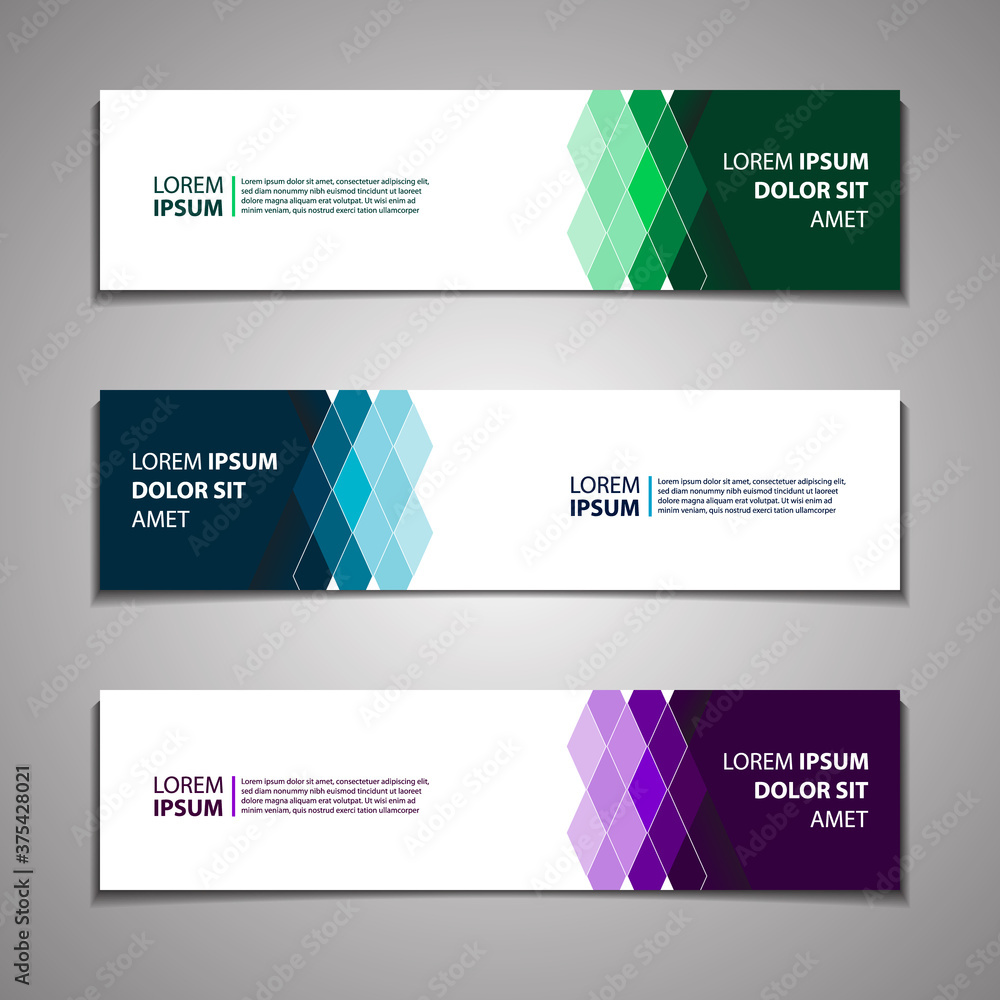 Fototapeta premium Web Banner Header Footer Background Template Mockup. Modern Abstract Design Graphic Vector.