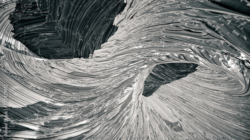 Twisted Ice Monochrome Modern Abstract Tundra Texture Background