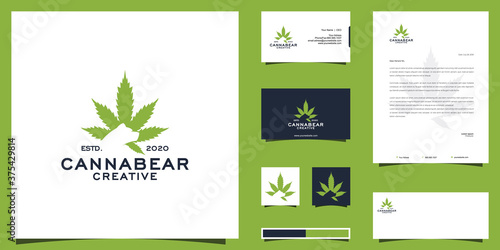 Cannabis and bear logo and brand identity design
