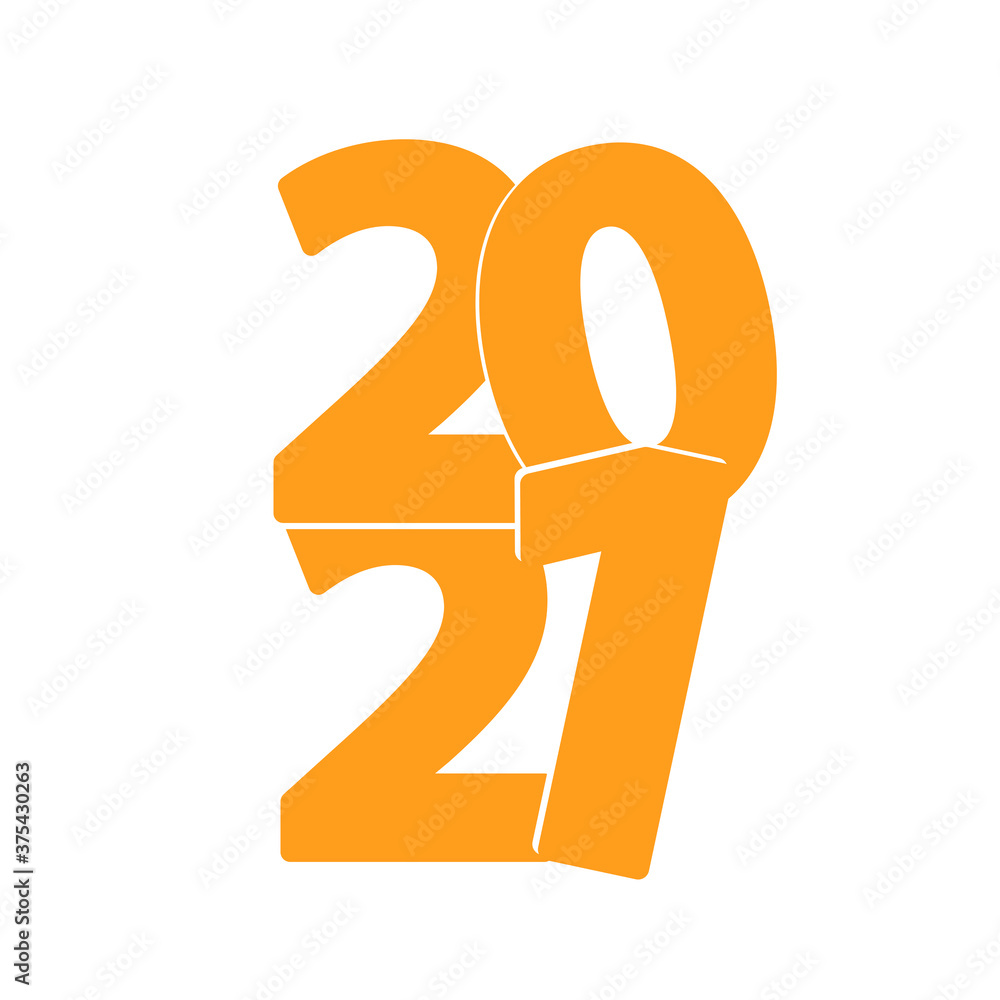 Happy new year 2021 logo text design. Business diary cover for 2021 with wishes. Brochure template design, postcard, banner. Vector illustration. Isolated on white background. Vector Happy new year 2021 logo text design. Business diary cover for 2021 with wishes. Brochure template design, postcard, banner. Vector illustration. Isolated on white background. Vector