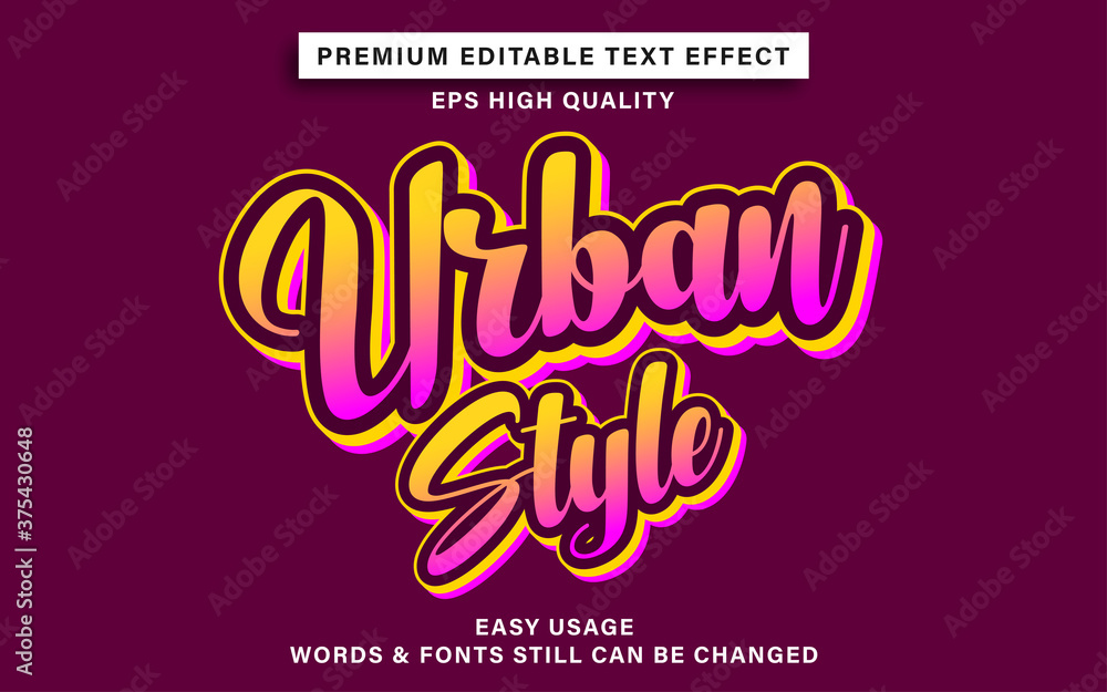 Editable font effect urban style