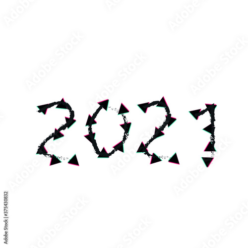 Happy new year 2021 logo text design. Business diary cover for 2021 with wishes. Brochure template design  postcard  banner. Vector illustration. Isolated on white background. Vector