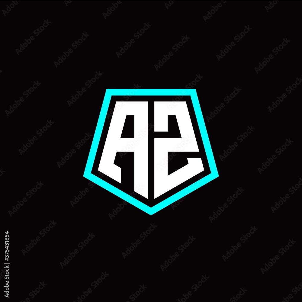 Initial A Z letter with polygon modern style logo template vector Initial A Z letter with polygon modern style logo template vector