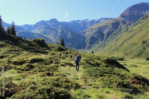 hiking in the mountains