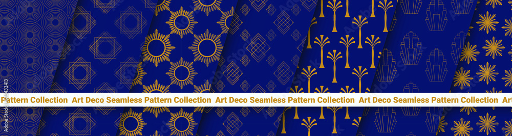 Art deco seamless pattern set Art deco seamless pattern set