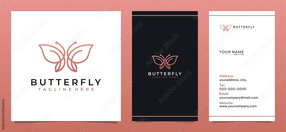 Abstract logo butterfly logo for spa salon skincare and beauty product	