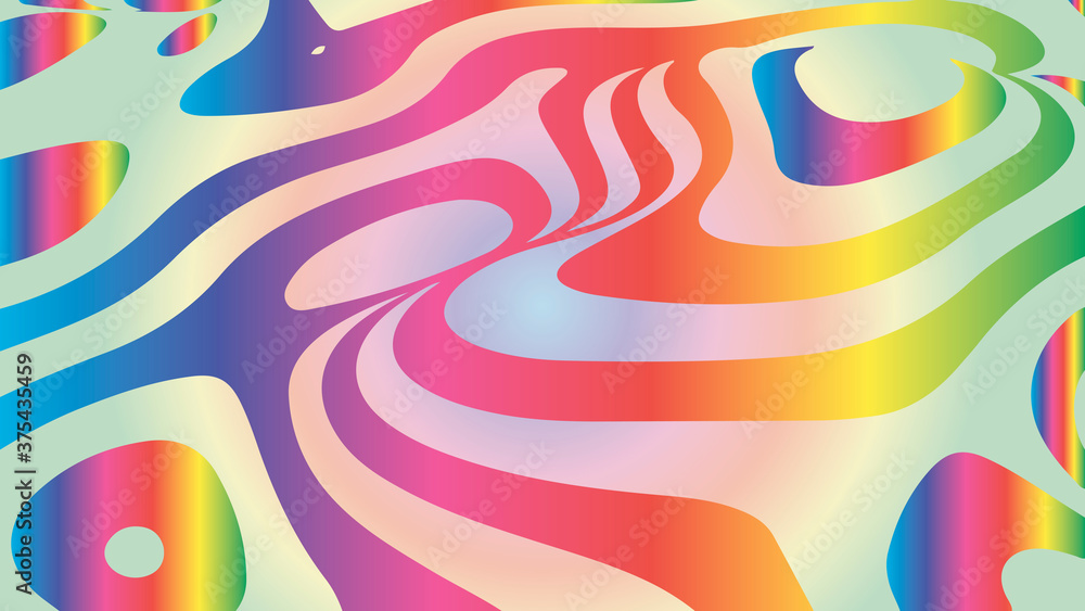 Vecteur Stock Distorted coloful lines. Wave is a distortion effect. Optical  illusion. Circular rainbow lines stripes or background with wavy distortion  effect. | Adobe Stock