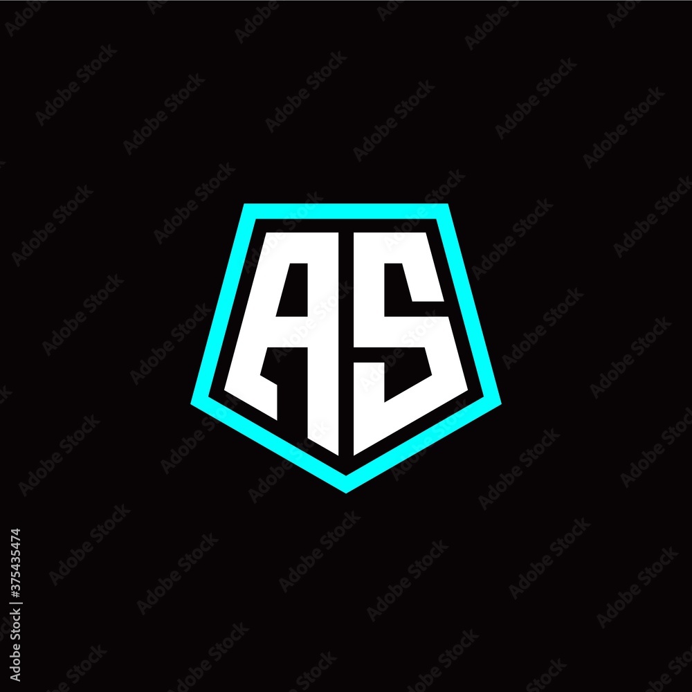 Initial A S letter with polygon modern style logo template vector Initial A S letter with polygon modern style logo template vector