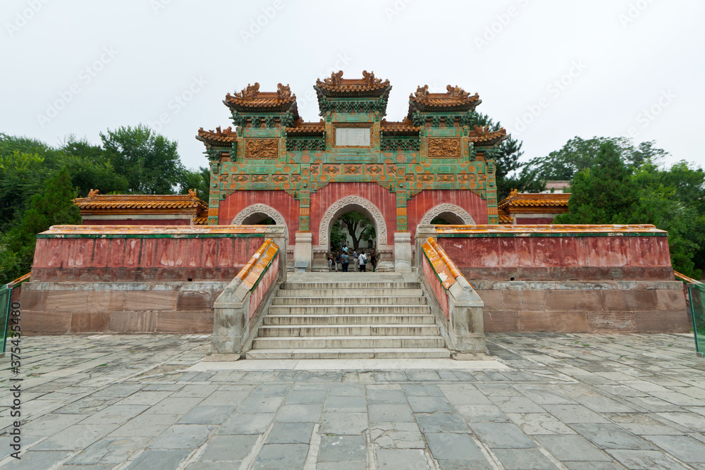 Chinese traditional style building in an ancient garden, north china