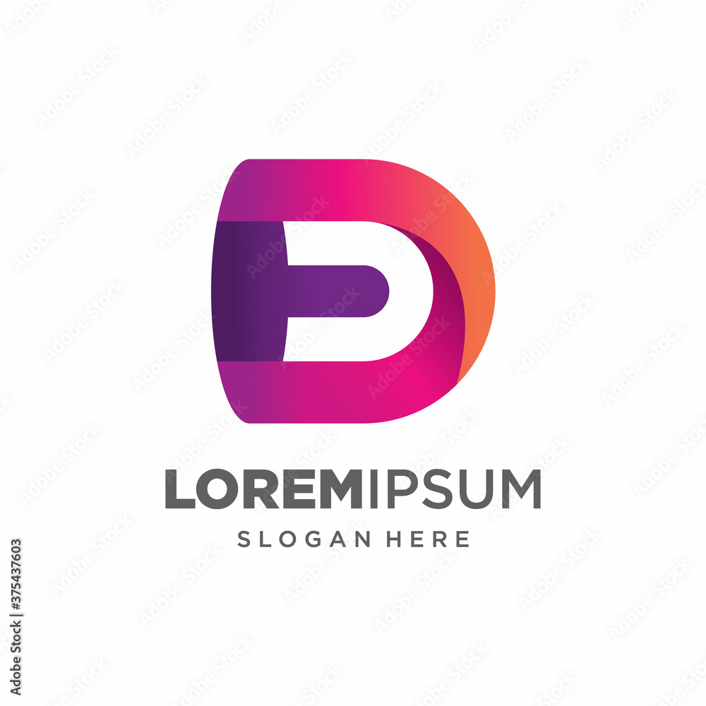 Letter D logo template. Vector abstract origami style. Letter D logo template. Vector abstract origami style.