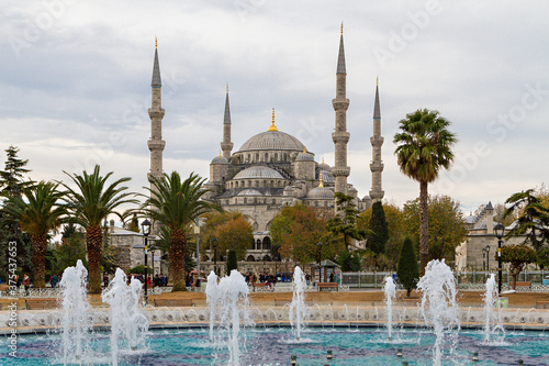 Blue Mosque in the Sultanahmet Park in Istanbul, Turkey.