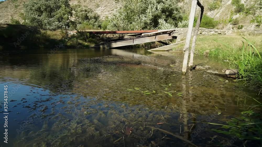 Old pond over the little river. Miracle natural landscape Old pond over the little river. Miracle natural landscape