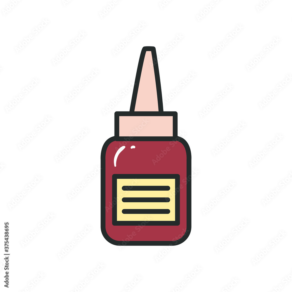 Medical dropper line and fill style icon vector design Medical dropper line and fill style icon vector design