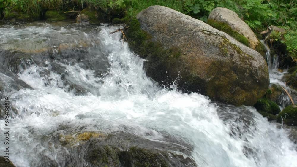Mountain Forest Creek with Rocks and Stones Mountain Forest Creek with Rocks and Stones