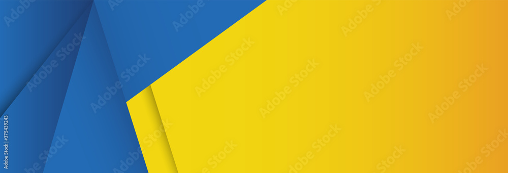 Fototapeta premium Banner Abstract Modern Vector Design Graphic Background Yellow Blue with Blank Space, EPS10