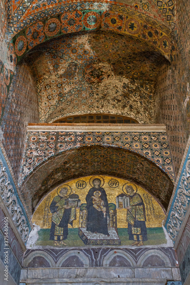 Mosaics of Hagia Sophia in Istanbul, Turkey.