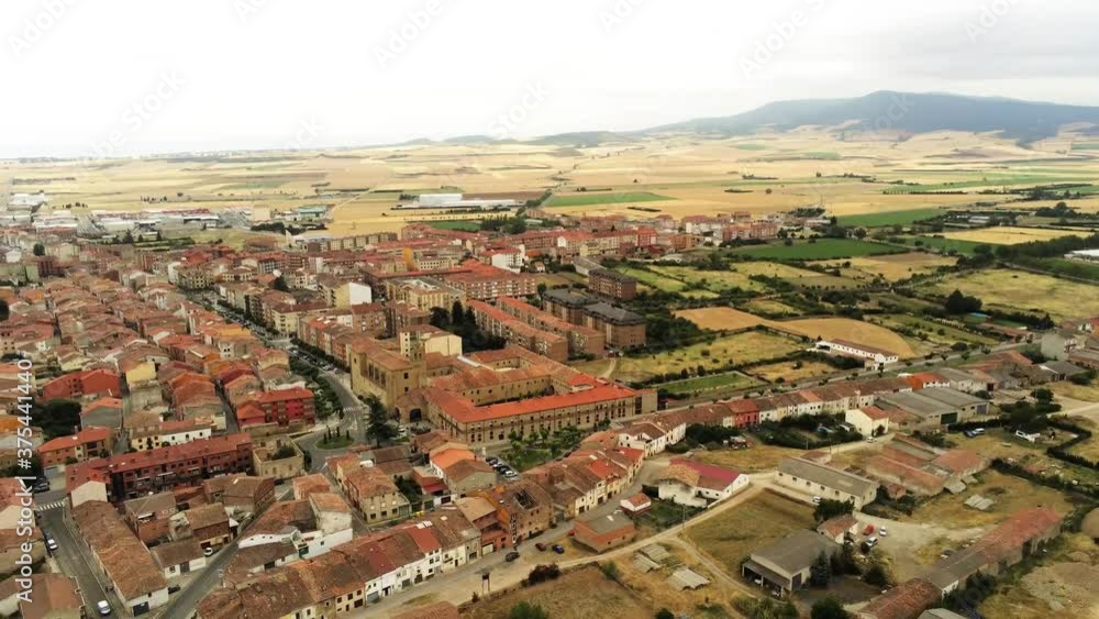 Aerial view of the city and nature of the province of La Rioja Spain, Drone shot Aerial view of the city and nature of the province of La Rioja Spain, Drone shot
