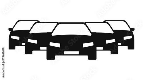 Five automobiles vector icon.