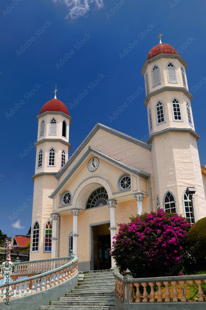 Church of San Rafael in Zarcero Costa Rica at Park Francisco Alvardo
