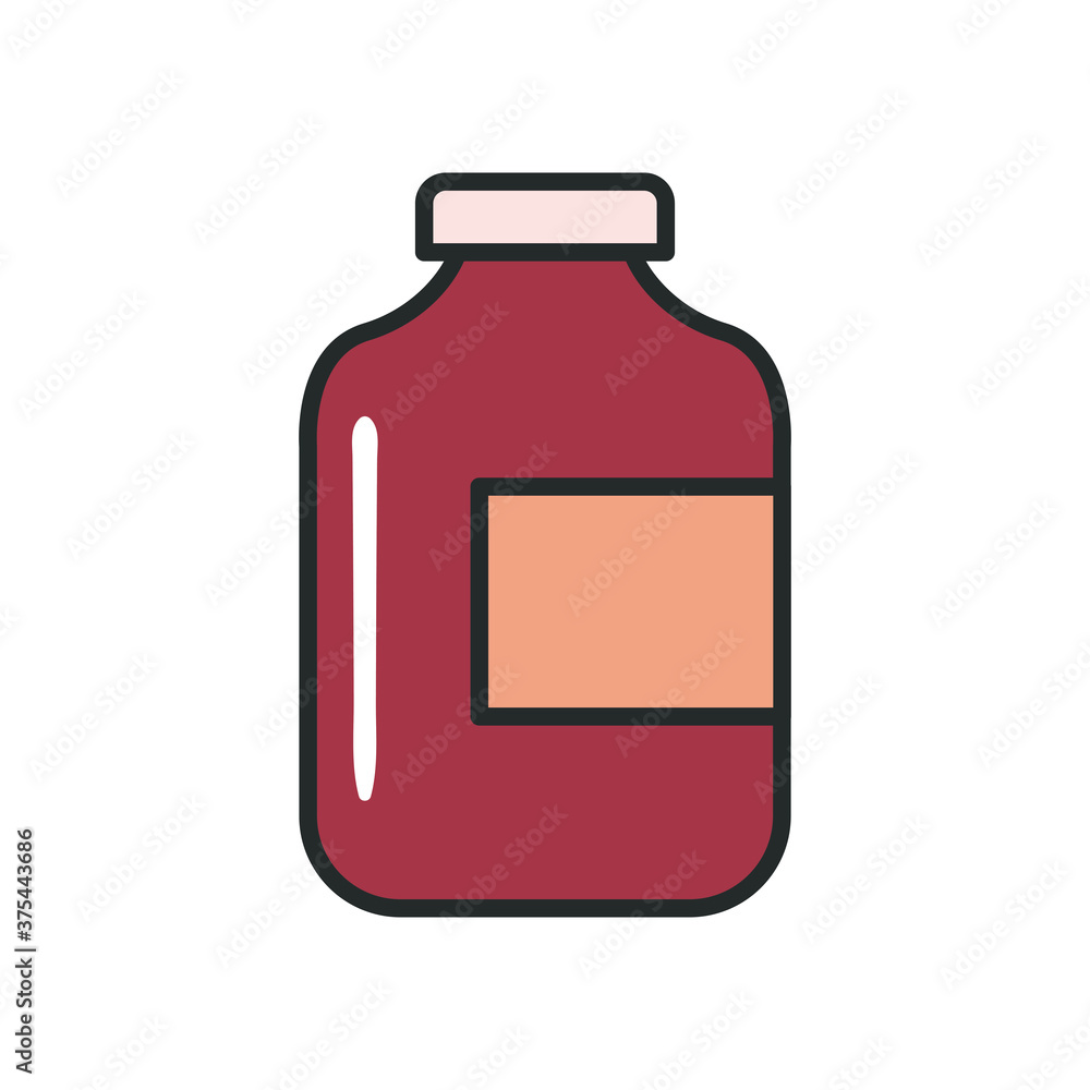 Medicine jar line and fill style icon vector design Medicine jar line and fill style icon vector design