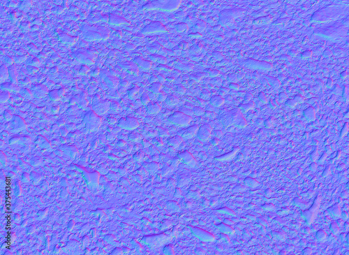 normal map of old rough loose concrete surface, texture for use in 3D programs, 3d render