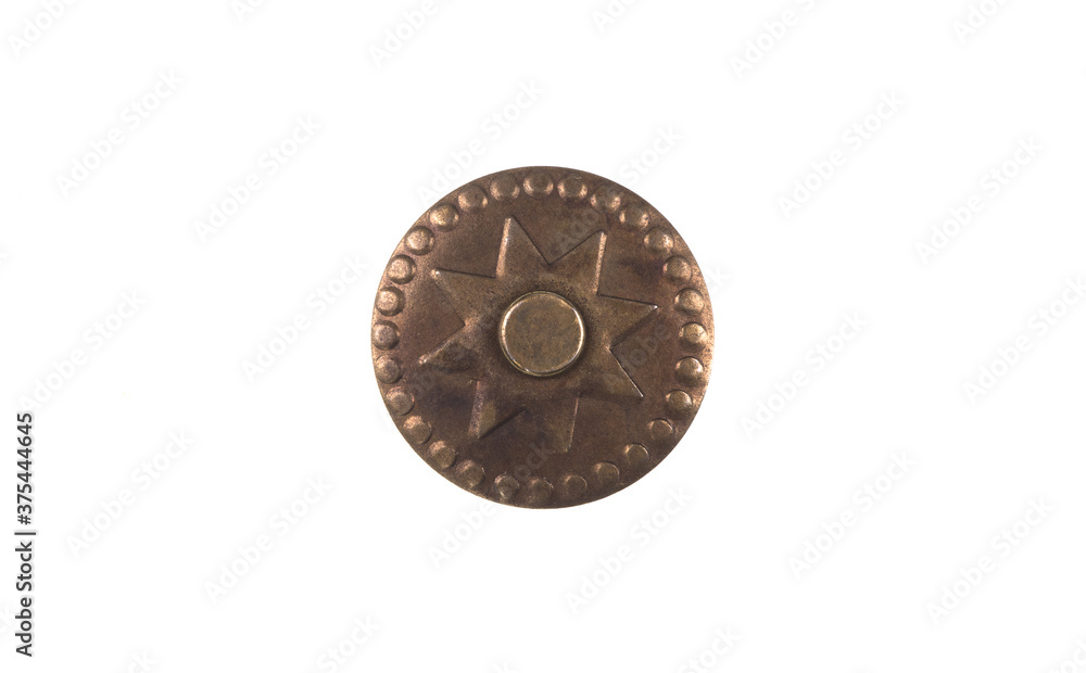medieval copper shield isolated on white background
